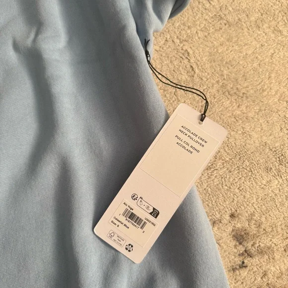 NWT ALO YOGA Accolade Crewneck Pullover Celestial Blue S and M - Picture 6 of 8